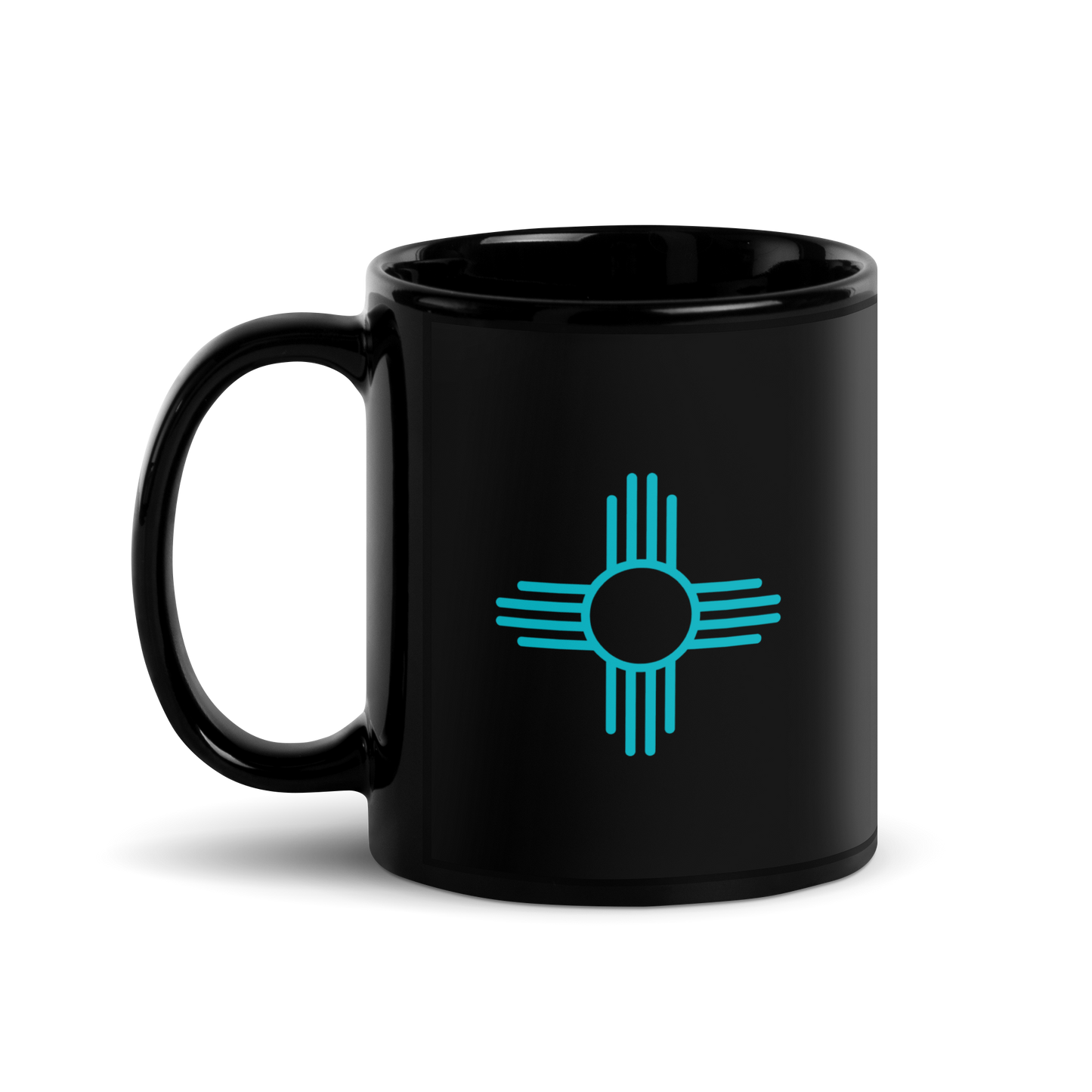 Zia Black Glossy Mug - Teal