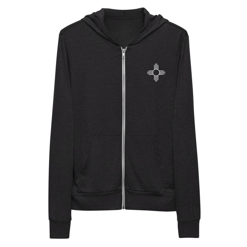 Zia Embroidered Unisex Zip Hoodie