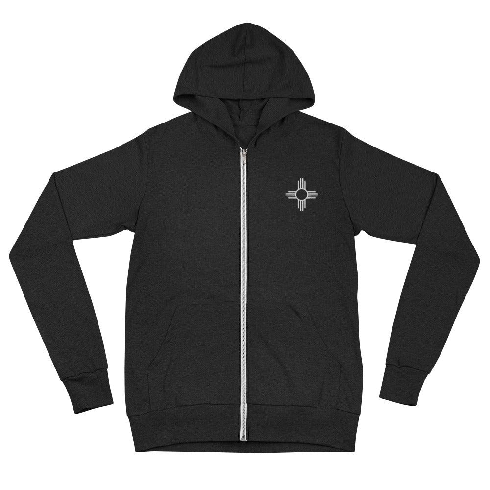 Zia Embroidered Unisex Zip Hoodie