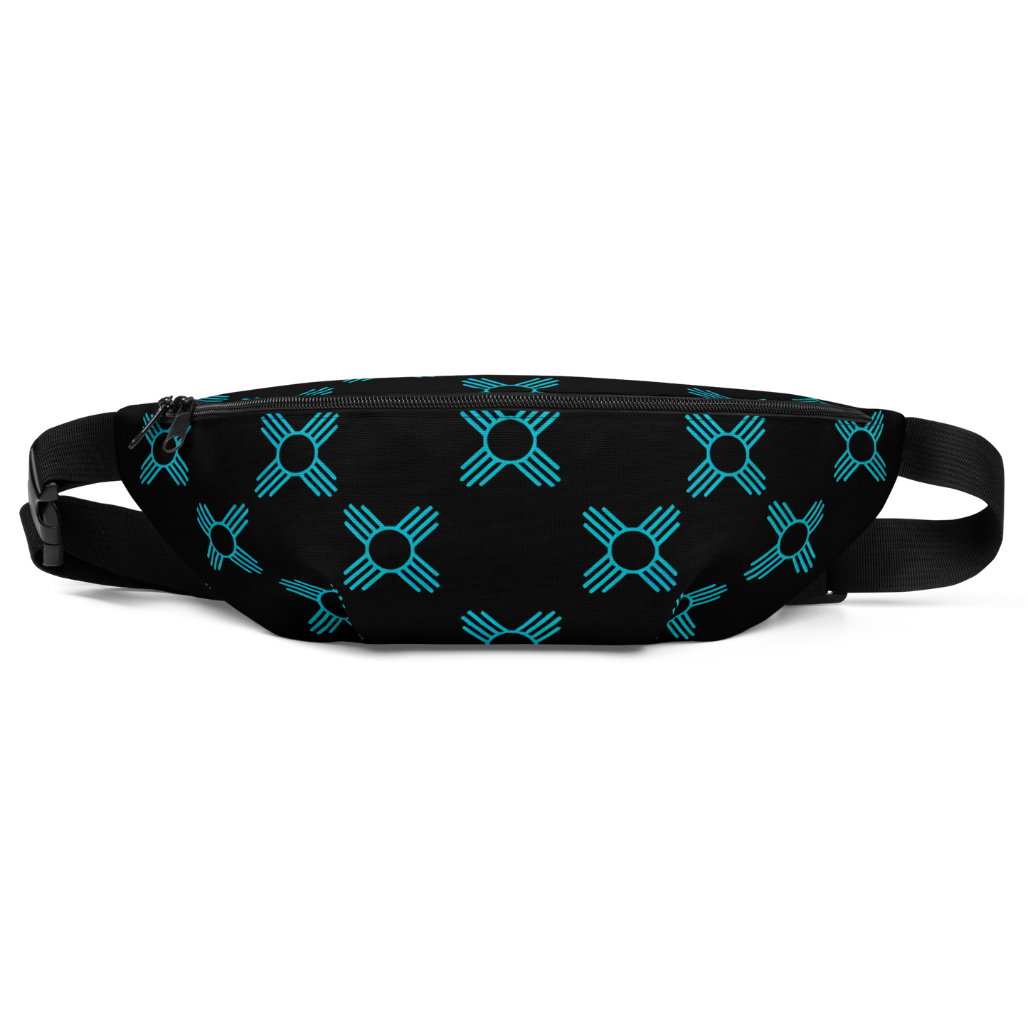 Zia Sun Symbol Fanny Pack - Black & Teal