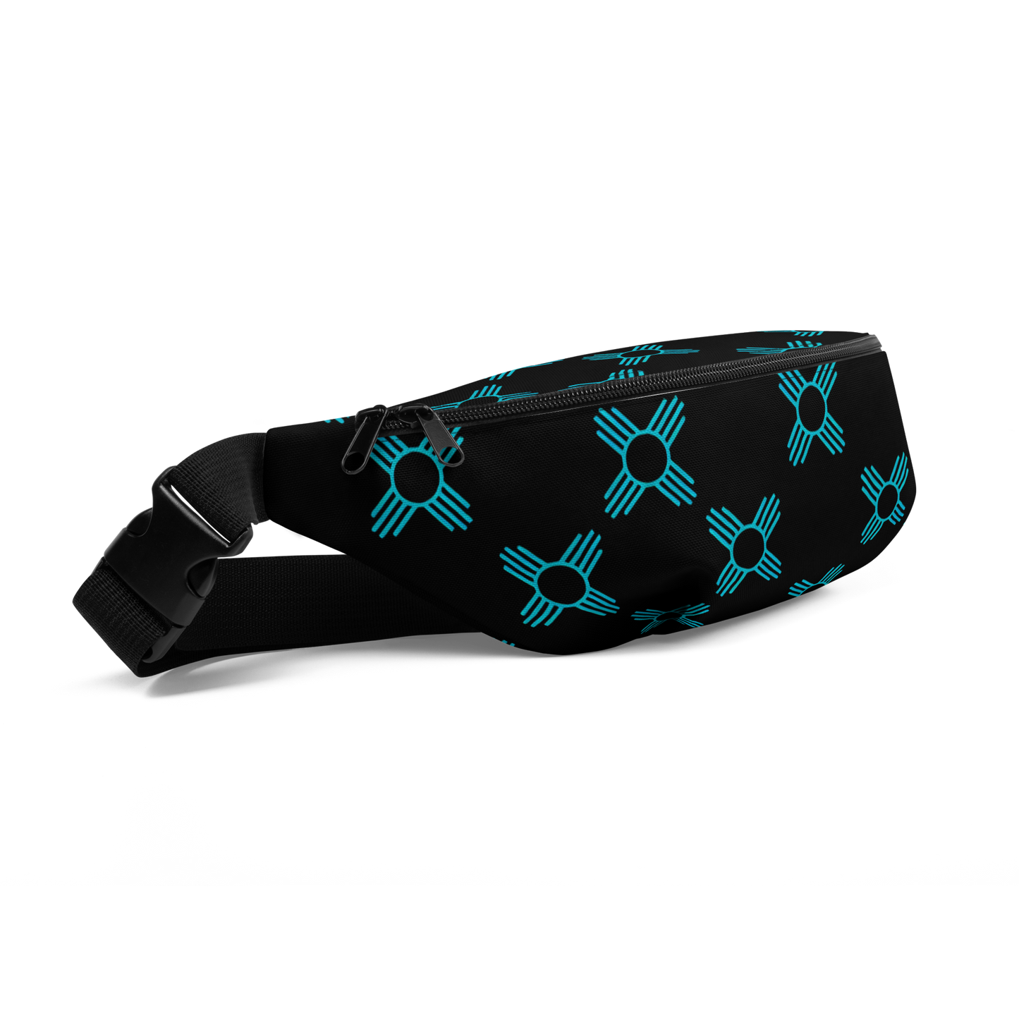 Zia Sun Symbol Fanny Pack - Black & Teal