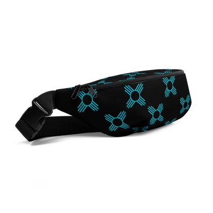 Zia Sun Symbol Fanny Pack - Black & Teal