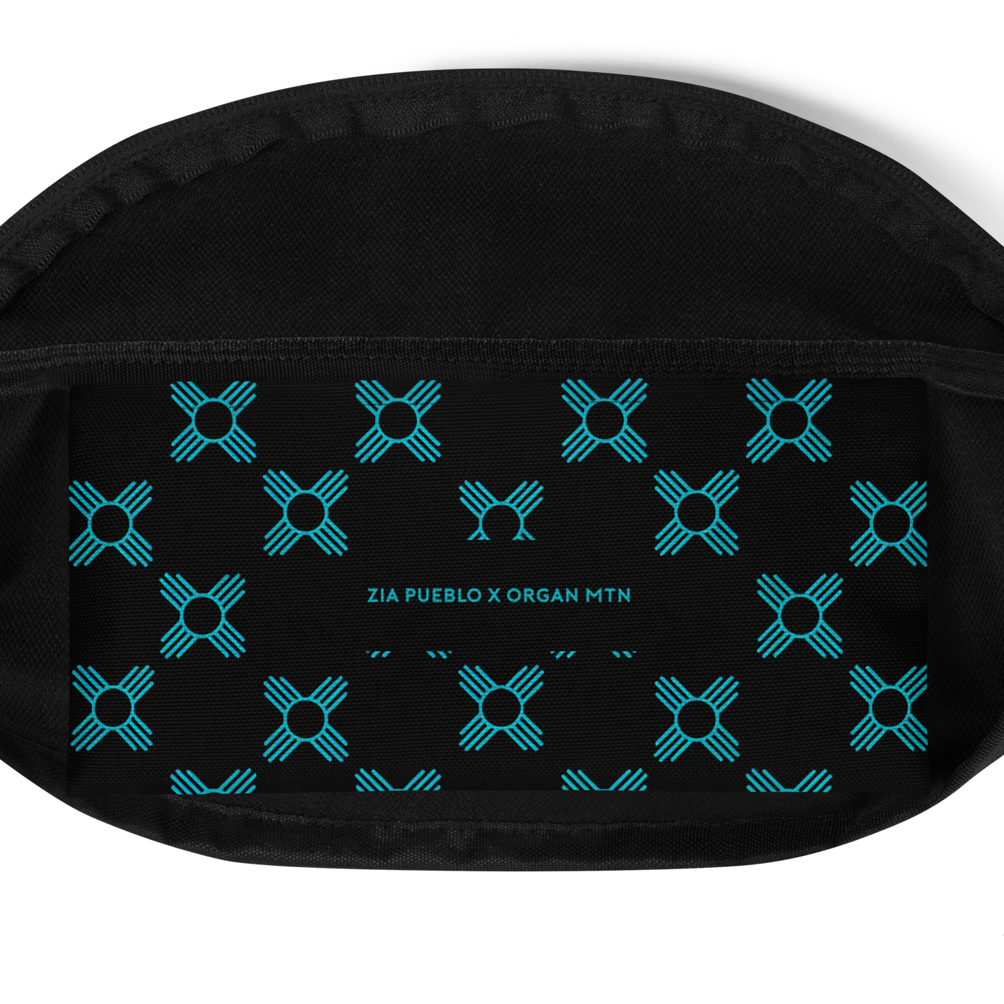 Zia Sun Symbol Fanny Pack - Black & Teal