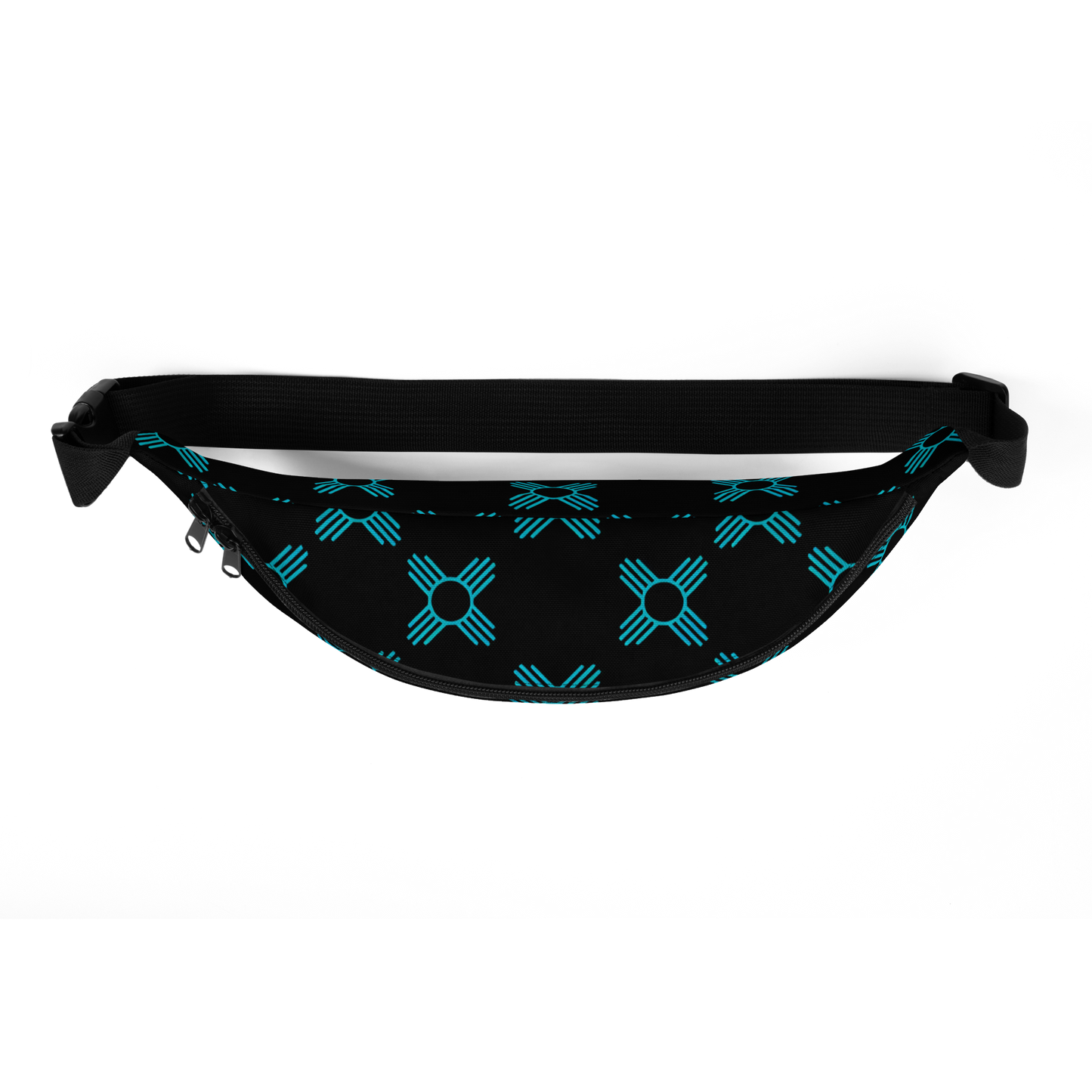 Zia Sun Symbol Fanny Pack - Black & Teal