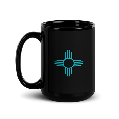 Zia Black Glossy Mug - Teal